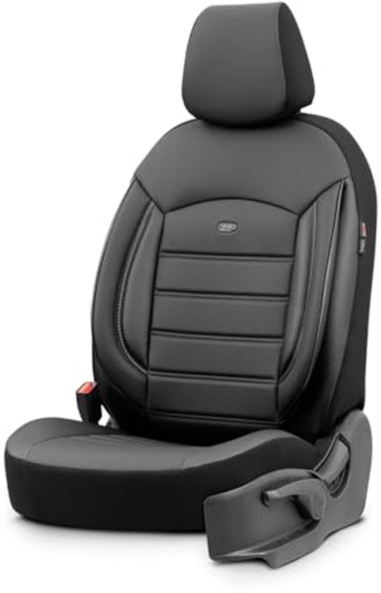 otoM universele volledig lederen stoelhoezen 'Inspire' zwart - 11 stuks - compatibel met zijairbags