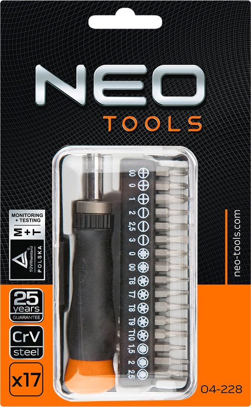 NEO precisie bitset, 5/32 aansluiting, 17 dlg precisie bits