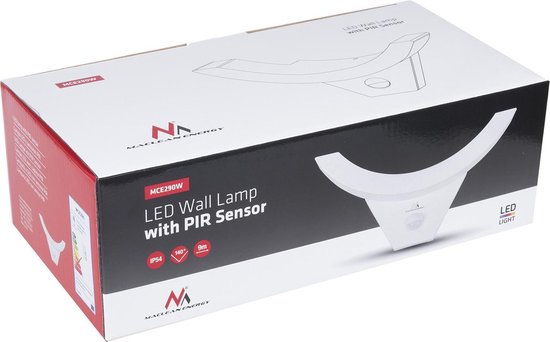 Maclean - LED-lamp met infrarood bewegingssensor/ 800lm 10W IP54 - Wit