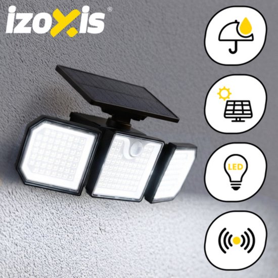 Izoxis Solar LED buitenlamp 167 leds 500 lumen met bewegingssensor, IP65 en afstandsbediening