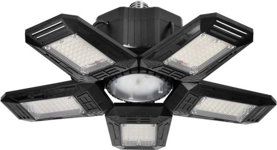 140362-RIGEL LED opvouwbare werkplaatslamp 5-leaf, E27 55W, 6500K, 4950lm-ORN