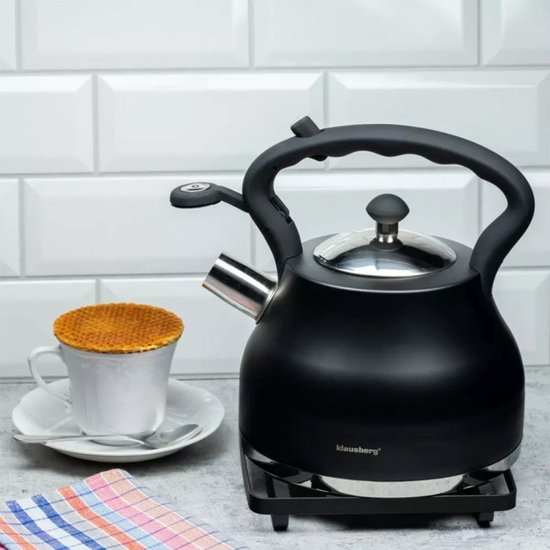 Klausberg 7448 - Fluitketel - zwart - 2.7 liter