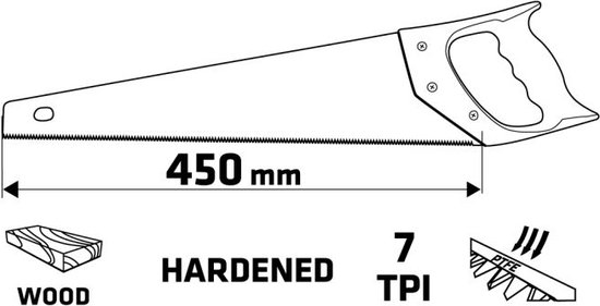 VERTO 15G102 Handzaag 450mm PTFE