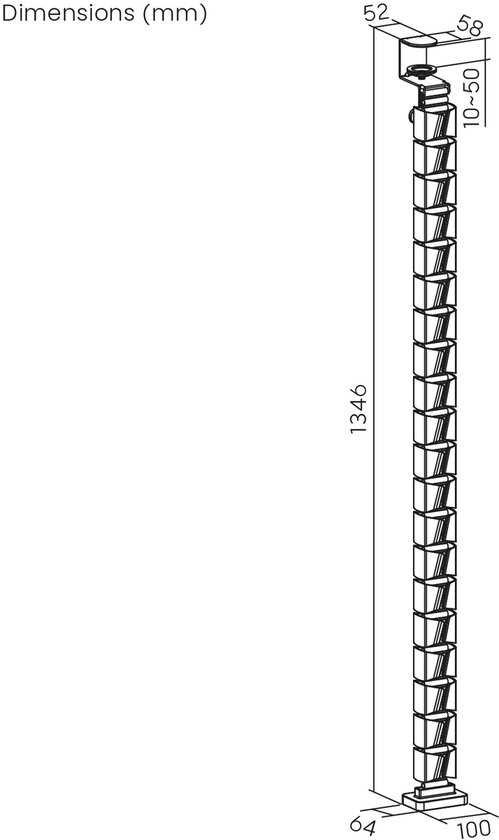 Nano RS - Kabelopberggeer - kabelgoot - kabelrooster - voor bureau 1345mm, zwart en rood, RS125