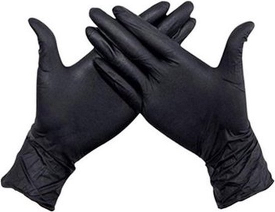 Beautylushh Nitrile Wegwerphandschoenen Zwart Poedervrij 100 stuks Maat S