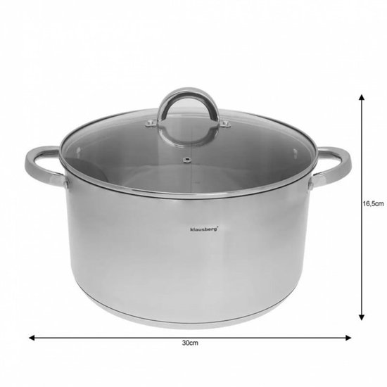 Klausberg 7129 - kookpan met deksel - 11,5L - Ø30 cm