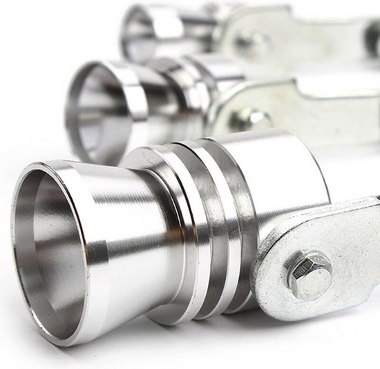 AMiO Universeel Turbofluitje Uitlaatpijp Zilver - Uitlaatfluitje Exhaust Whistle