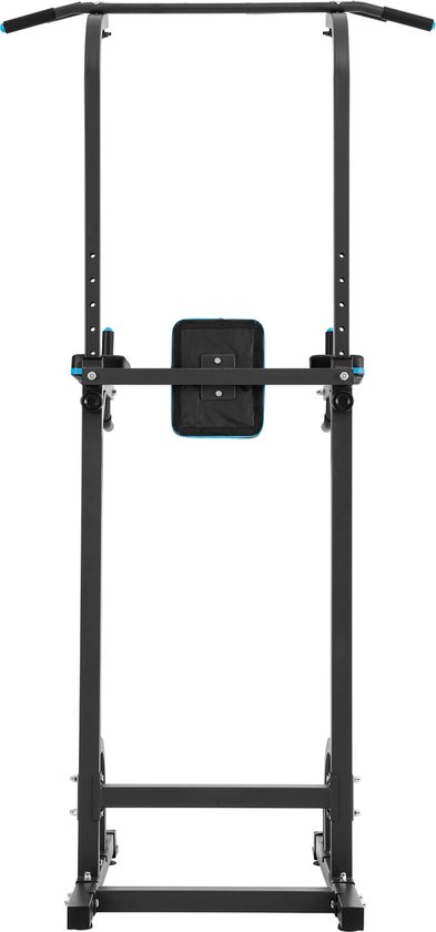 Rebel Active Multifunctioneel Pull Up Station en Krachtstation - Hoogteverstelling - Fitnessapparatuur Dip Station Verstelbaar 130kg - Zwart
