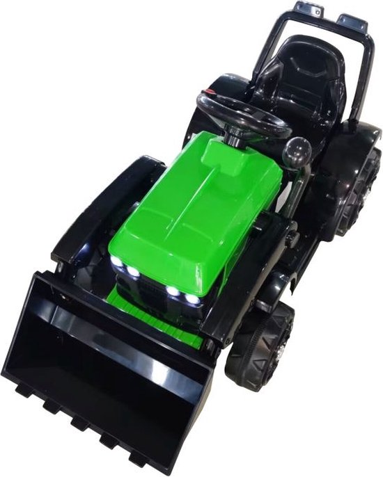 Kindertractor - elektrisch - 87x42,5x44,5cm - groen, zwart