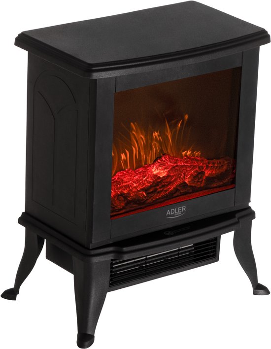Adler AD 7754 - Elektrische Haard - 2 Verwarmingsniveaus: 1000W - 1800W - 3D Vlameffect - Thermostaat
