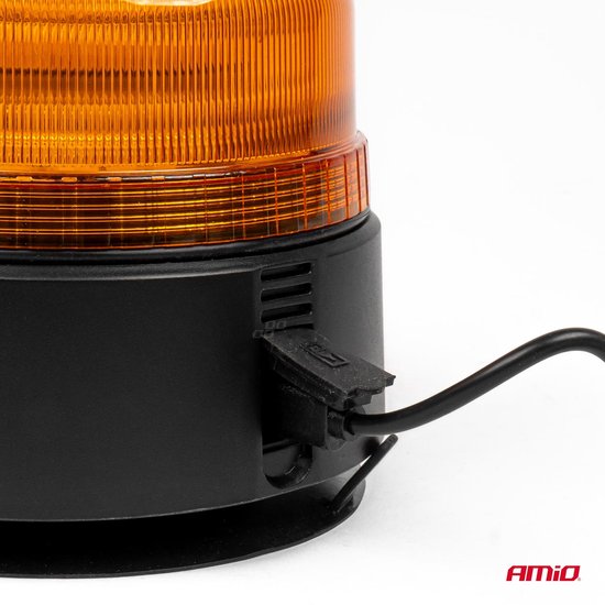 AMiO Oranje LED Batterij Zwaailicht Noodverlichting met Afstandsbediening en Magneet 36LED 12/24V Oplaadbaar