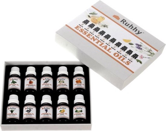 ESSENTIËLE OLIËN SET 10 stuks van elk 15 ml - Etherische Aromatherapie - Aroma Olie Geuren - Etherische essentiële oliën voor geurverspreider of aromadiffuser