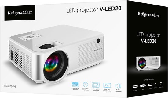 Krüger & Matz KM0370FHD V-LED20 - Beamer - Full HD - tot 50.000 uur