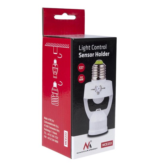 Lamphouder - E27 - Met Bewegingssensor en Schemeringssensor - 360° Detectiebereik