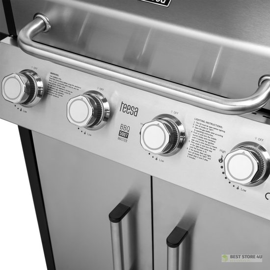 Teesa BBQ 5007 MASTER gasgrill - 5 branders - ruimte voor een gasfles