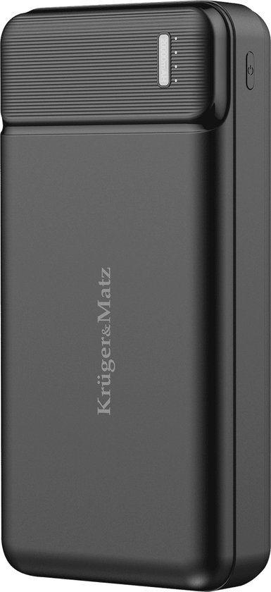 Krüger&Matz Powerbank - 20000 mAh - 1x USB-A 1x USB-C - Quick Charge 3.0 - 20W - Zwart