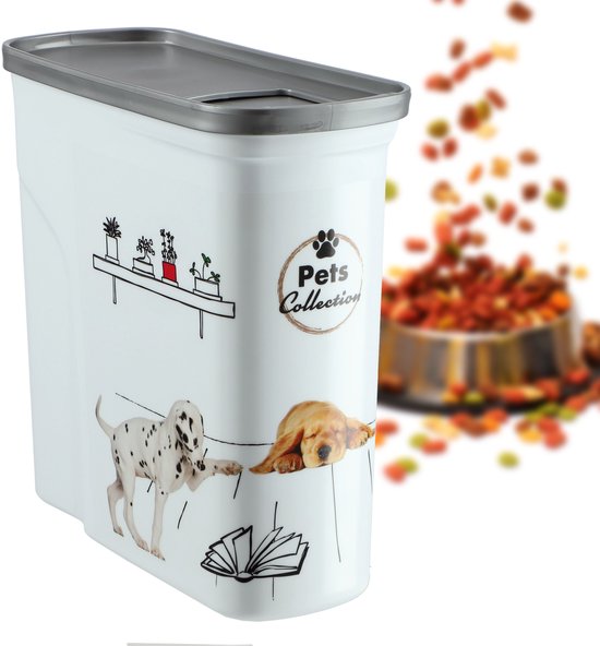 Curver Voedselcontainer Hond - 2L - 1KG - 21x9x20cm - Wit/Grijs