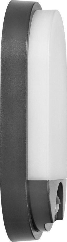 NEFRYT Buitenlamp met Bewegingssensor – Tuinverlichting 4000K – Buitenverlichting met IP54 - Muurlamp 800lm – Wandlamp buiten IK08 - Antraciet