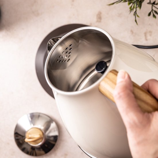 Klausberg 7708 - Retro Waterkoker - 1,7L - RVS - Gebroken wit