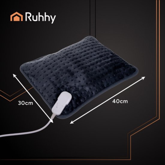 Ruhhy Verwarmd kussen 40x30 cm met instelbare warmtestanden en afneembare wasbare hoes veilig en comfortabel