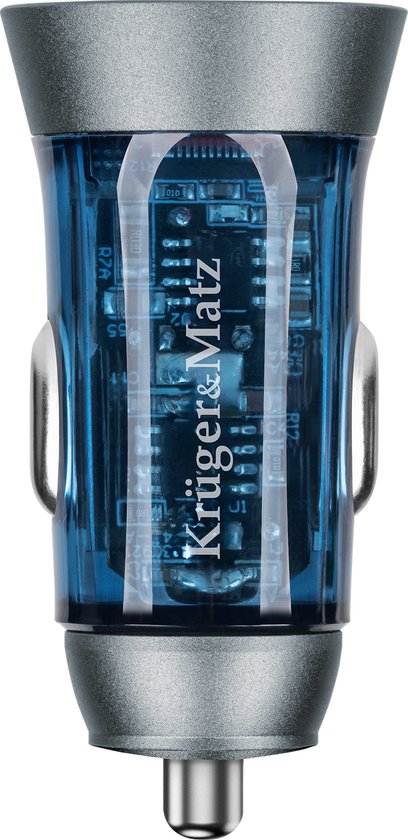 Krüger&Matz KM0872 - Autolader - USB A & USB C - 43W - Snel Opladen
