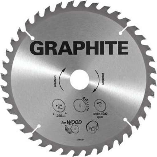 GRAPHITE Cirkelzaagblad 190 mm, 50 tands, Hout