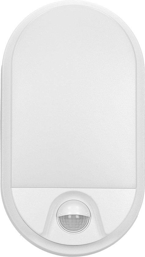 NEFRYT Buitenlamp met Bewegingssensor – Tuinverlichting 4000K – Buitenverlichting met IP54 - Muurlamp 800lm – Wandlamp buiten IK08 - Wit