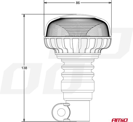 AMiO Stroboscoop Zwaailicht Waarschuwingslamp W21PL 12/24V IP56 Oranje R65 R10