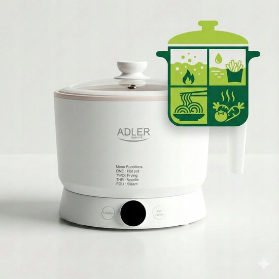 Multicooker 1L – Multifunctionele Elektrische Kookpot – 4 Standen – Adler AD6422