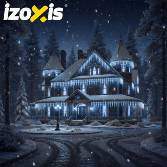 Izoxis Buiten kerstverlichting 500 LED koud wit 22,5 m met 8 standen voor gevel en tuin
