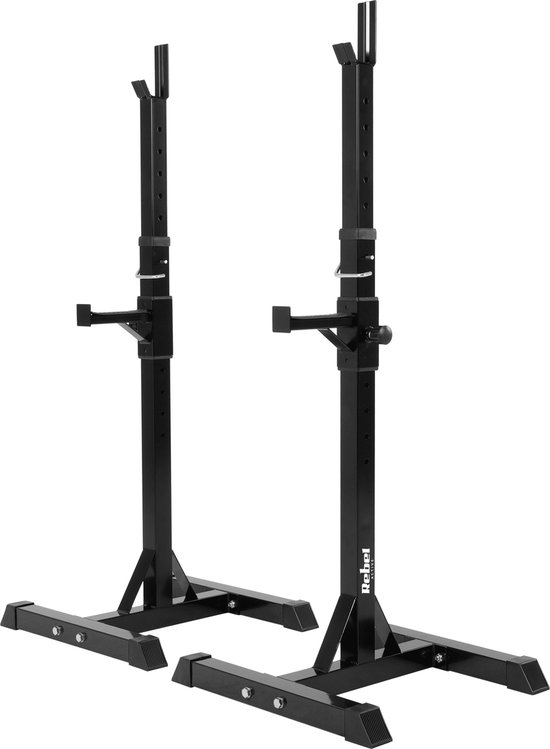 Rebel Active Verstelbare Halterstandaard - Stabiliteit Veiligheid Krachttraining - 105-160 cm - 1 Set van 2 Stuks