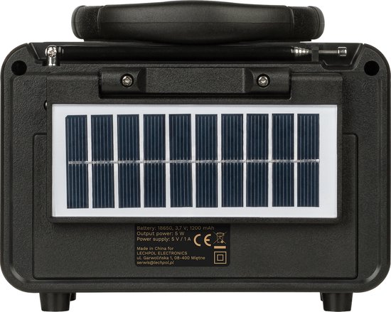 Krüger&Matz KM 832 - Draagbare Solar Radio - Bluetooth - AUX - Solar Opladen
