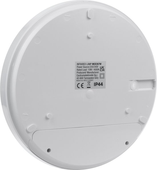 Maclean - LED-lamp met bewegingsmelder | 10W - IP44 - natuurlijk wit (4000K) 900lm - Wit
