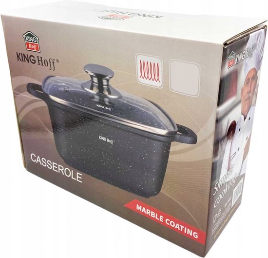 Kinghoff 1605 - Braadpan - vierkant - 28 cm - 6.5 liter