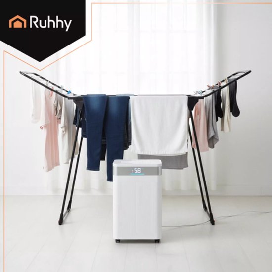 Ruhhy Slimme luchtontvochtiger Brisoo 2000 – 20L/24h capaciteit, WiFi-bediening, stille werking en 4,3L tank voor thuisgebruik