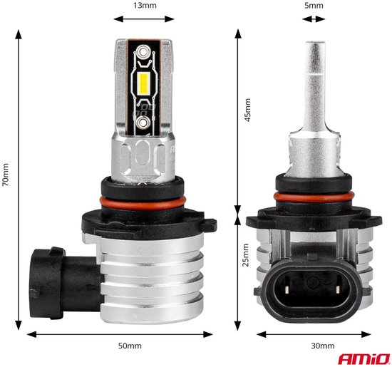 AMiO LED Mistlichten H-mini-serie HB3 9005/HIR1 9011/H10 Wit