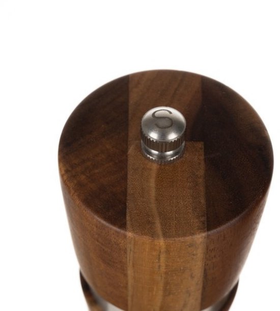 Ruhhy Zout- en pepermolen set - acacia hout - 21 x 6 cm - pepermolens en zoutmolens