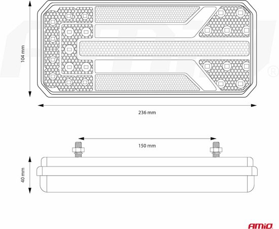 Combinatie LED-achterlicht AMiO RCL-01-LR dynamisch, rechts