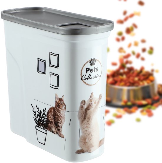 Curver Voedselcontainer Kat - 2L - 21x9x20cm - Wit/Grijs