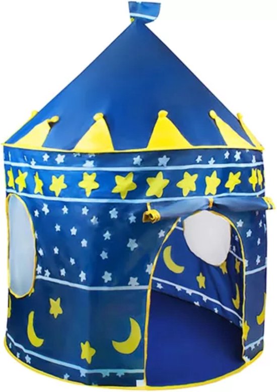Kruzzel Koninklijke Tent voor Kinderen - Opvouwbaar en Veilig - 135x105 cm - Donkerblauw