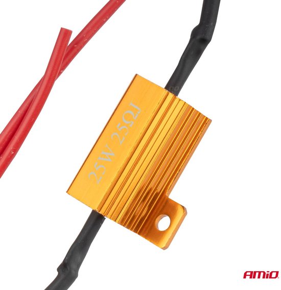 AMIO LED Canbus Weerstand 25 Ohm 25W - Voorkomt CANBUS Foutmeldingen Storing Oplossen
