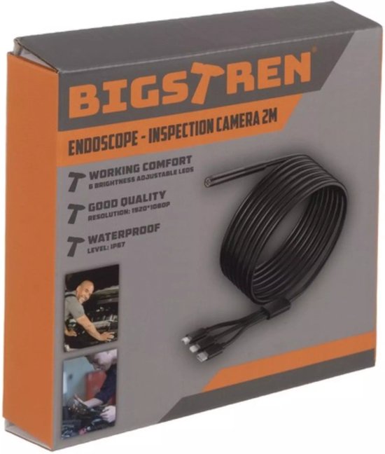 Ruhhy Endoscoop - Inspectiecamera USB - Inspectiegereedschap - 7mm kop - Flexibele HD - 2 meter Kabel - voor Android & IOS