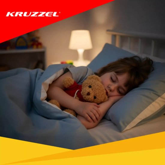 Kruzzel Zachte teddybeer 30 cm – lichtbruine pluche beer met rode trui, veilig voor kinderen
