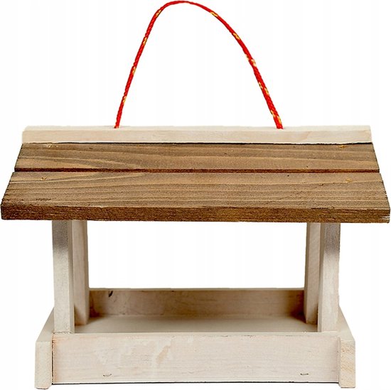 Vogelvoederhuisje - Massief houten vogelvoederhuisje - 17 x 24 x 21cm
