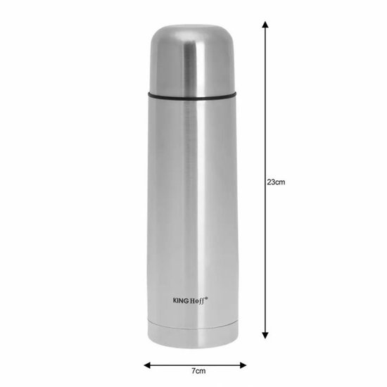 Kinghoff 4052 Roestvrijstalen Thermosfles - 500ml - Dubbelwandige Isolatie - Warm & Koud - Thermoskan - Isoleerkan