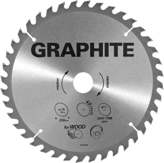 GRAPHITE Cirkelzaagblad 216 mm, 48 tands, Hout
