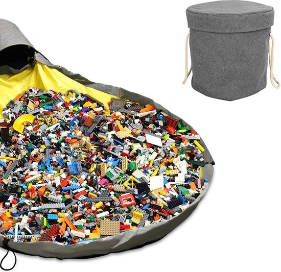 Multifunctioneel Opbergkleed Voor Lego - Speelgoed Organizer - Speelmat - opbergmand voor Kinderen - Geel - Lego Mat