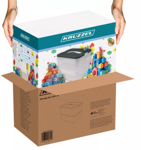 Kruzzel Stapelbox - Block box 2‑lagen – blokken eenvoudig opruimen - 15 liter