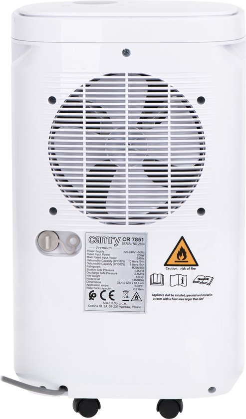 Camry CR 7851 Air Dehumidifier / Ontvochtiger - LCD (compressor)