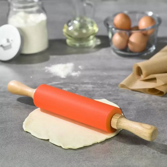 Kinghoff KH-4660 Siliconen Deegroller - Hittebestendig (-40°C tot 260°C) - Magnetron & Ovenbestendig - Non-Stick